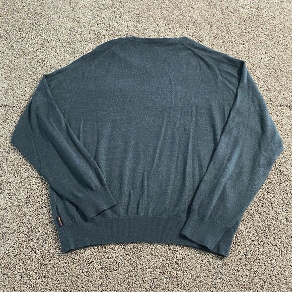 Vintage IZOD Wool Blend V Neck Sweater Pull Over Size XXL Gray Grey Minimalist - Picture 2 of 7